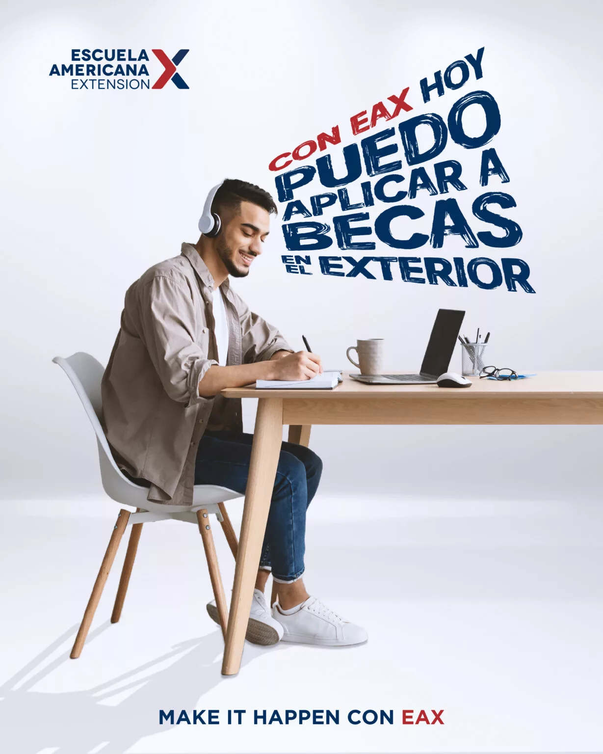 Imagen de joven estudiando ingles